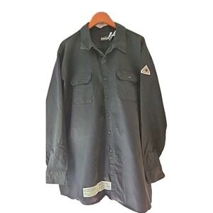 Bulwark FR Shirt Mens 3XL Black Flame Resistant Indura 8.6 ATPV Workwear Safety